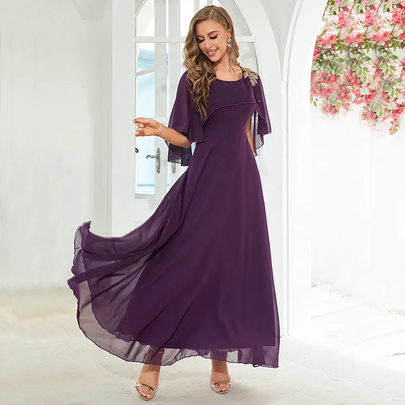 DongCMY Summer Dress Ladies Bridesmaid Dresses Loose Fit Bridesmaid Dress Daily Luxury Woman Party Chiffon