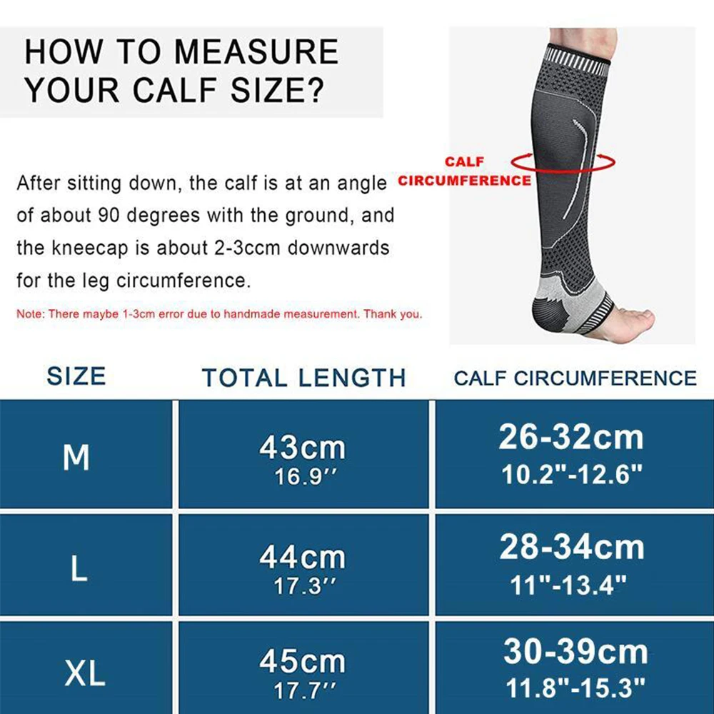 1 PCS Running Compression Socks Orthopedic Support Knee High Stockings Calf Ankle Protector for Football Skiing Varicose Veins calf compression sleeves calf compression sleeve