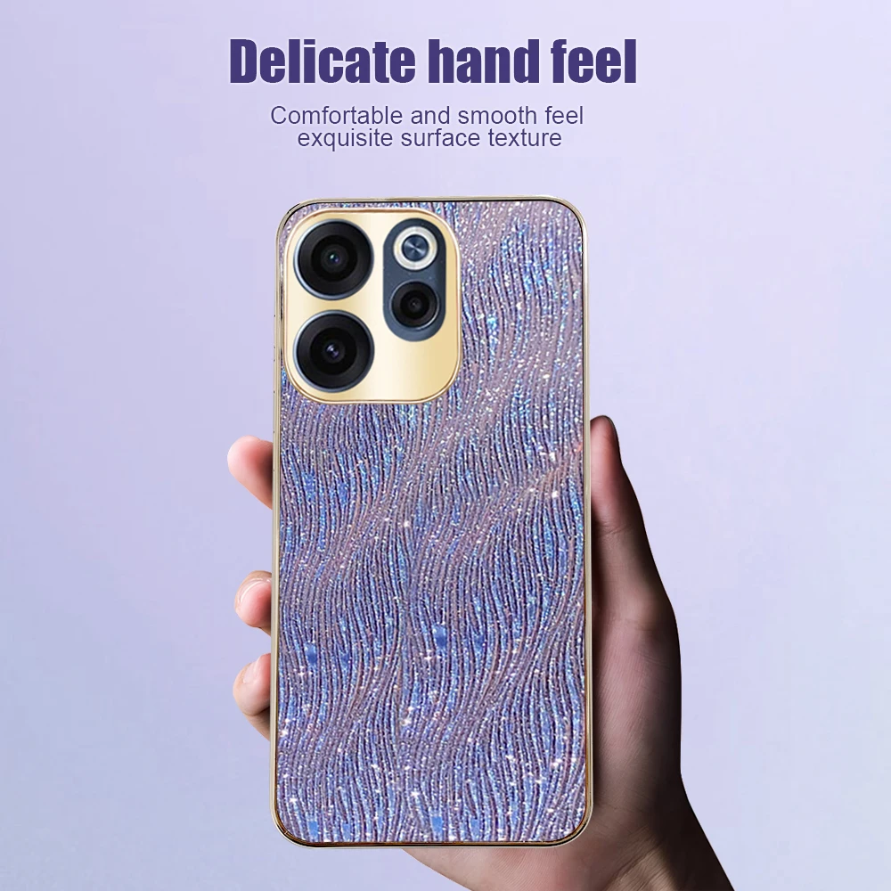 Luxurious Electroplated Water Ripple Shockproof Phone Case with Bumper Protection