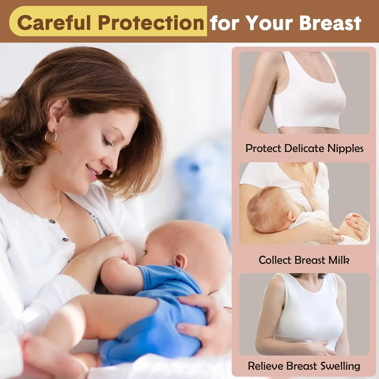 120ML Breast Shell Breastmilk Collector for Breastfeeding 2 Pcs Silicone Breast Pad Nursing Cup Milk Saver for Nursing Moms 4