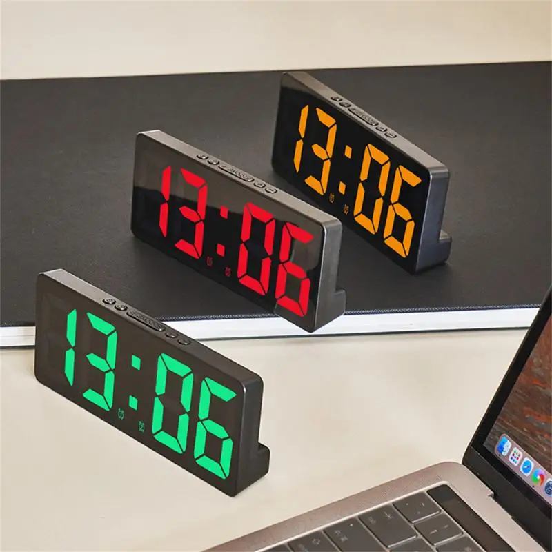 

Bedroom Alarm Clock Electronic Electronic Alarm Clock Number Voice Control Wake-up Household Products Led Clock Led Date Display