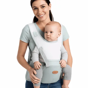 Marsupio anteriore per neonato Materiale morbido 360 Marsupio ergonomico Sgabello per marsupio Design a imbracatura Traspirante