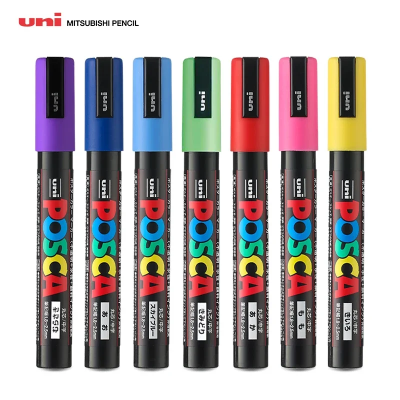 Uni Posca PC-1M 3M 5m marker pen, acrylic paint acrylic paint pen full color markers art supplies stationery painting graffiti 3