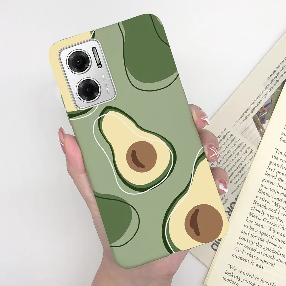 Heart Girl Silicone Matte Shockproof Phone Cover for Xiaomi Redmi Note 11 Series