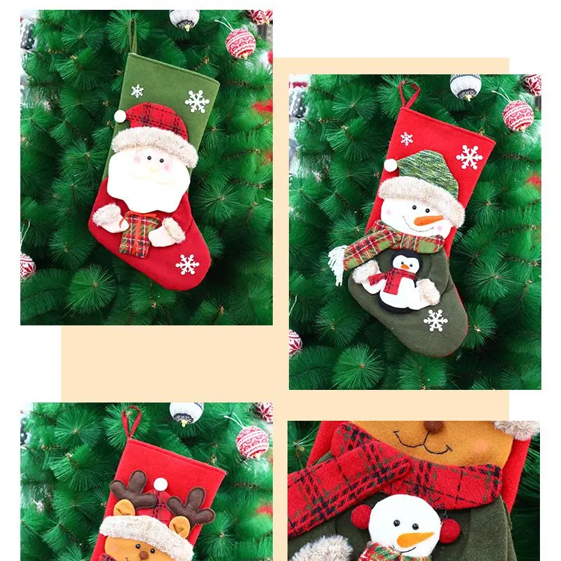 2022 Christmas Stockings Large Size Xmas Stocking Sets Classic Christmas Decorations for Family Holiday Party Decor Toy For Kids 2022 red and green christmas balloon set christmas decorations santa claus party balloons for family holiday xmas classic kids