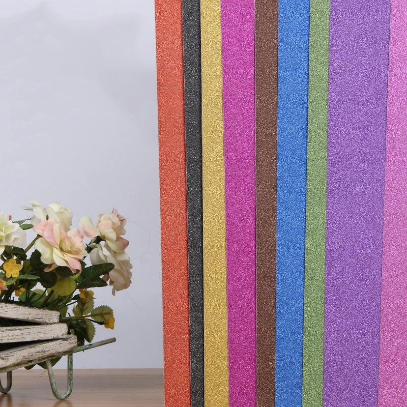A4 Manual Gift Thick Decorating Self Adhesive Crafts Kindergarten Glitter Sheets Embossed Paper Diy Powder 10pcs/set,glitter embossed paper