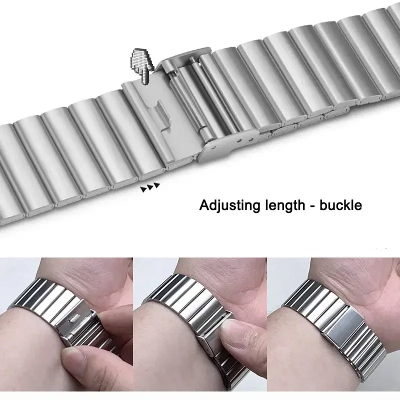 Premium Stainless Steel Watch Strap - Sleek Metal Wristband Bracelet