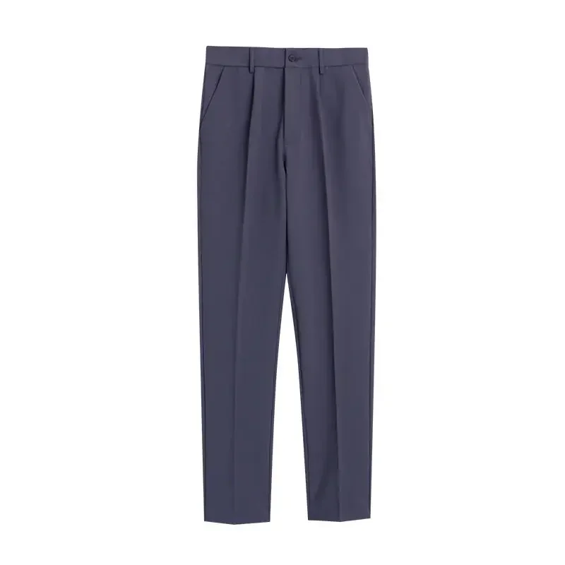 thumbnail image 1 of Pantalones de traje de color sólido para hombre, pantalones rectos de verano para hombre, ropa elegante de talla grande, oferta de sastrería barata de alta calidad, 1 of 5