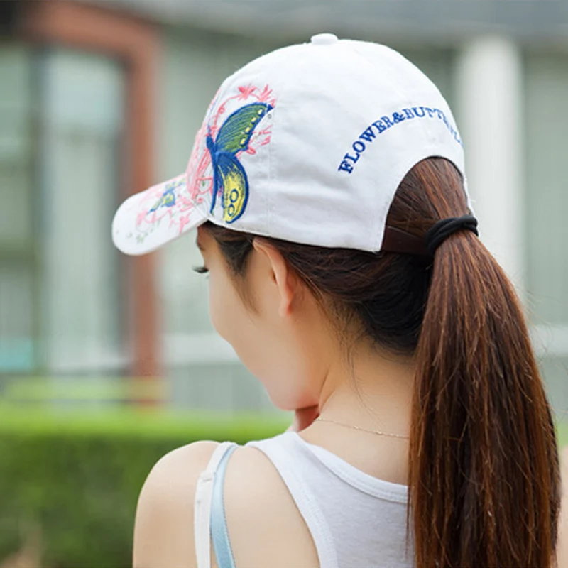 Butterfly Embroidered Baseball Cap Women Casual Snapback Spring Summer Outdoor Sun Hats baseball cap,sun hat