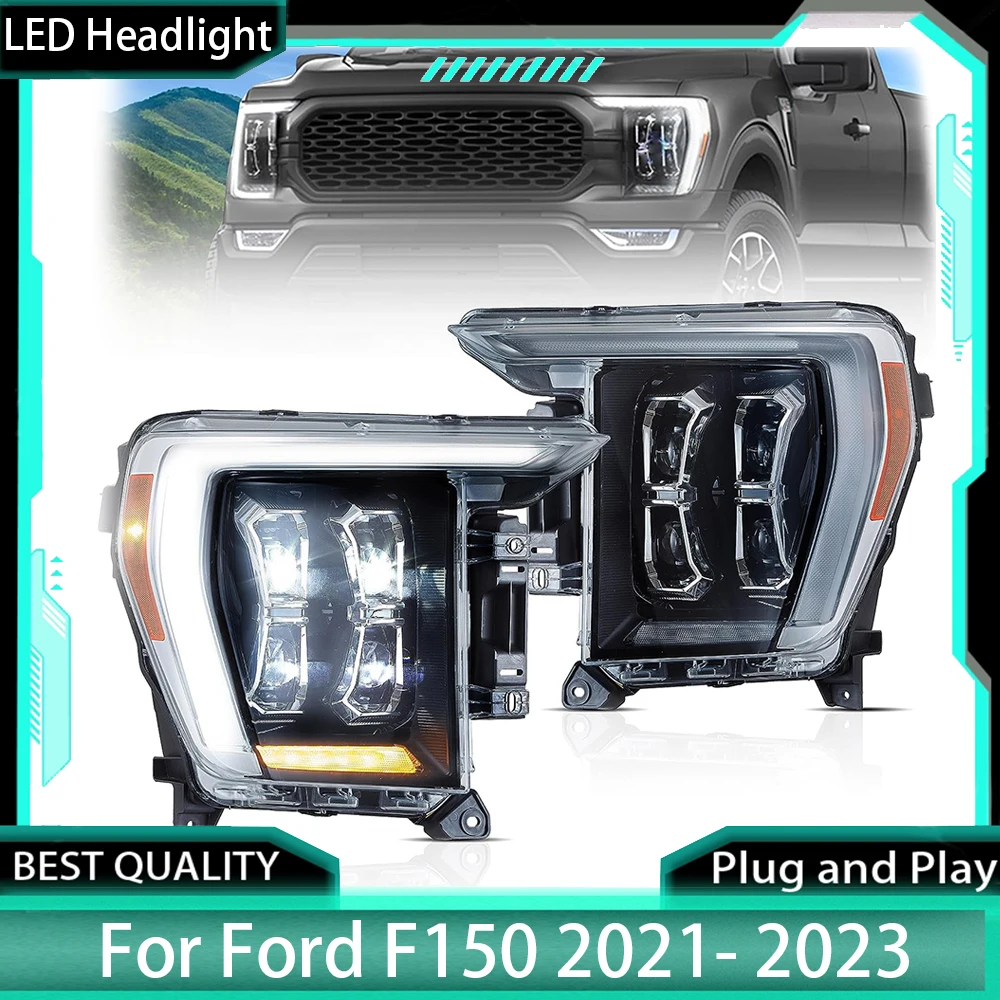 

LED Projector Headlights Compatible with Ford F150 2021 2023 14th gen and F-150 Raptor 2021-2023