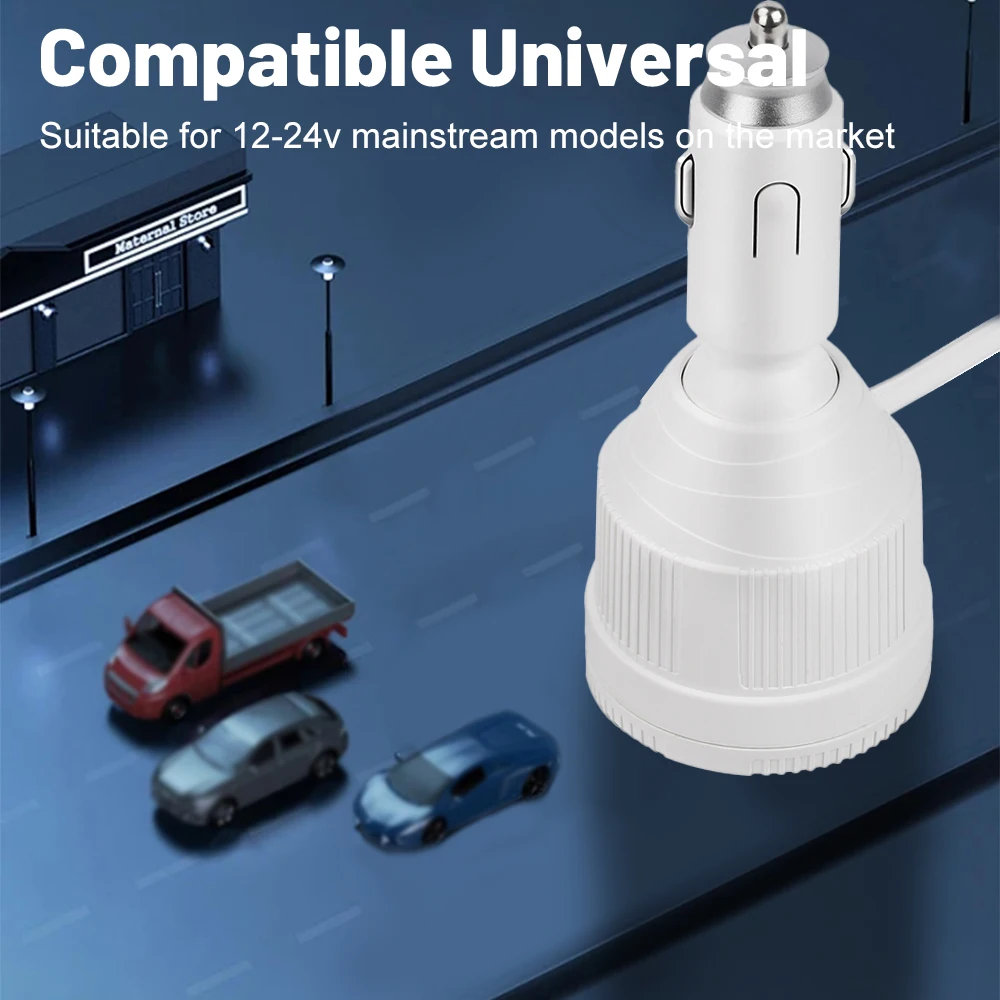 68W Power Adapter USB C Cable Retractable Charger Adapter USB PD Multifunctional Car Charger for iPhone Samsung Phone