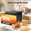 Extra Large Air Fryer, Toaster Oven Air Fryer Combo, 360°Hot Air Circulation for Healthier Food, 1800W Preset Dual Cook, 13"Pizz 2