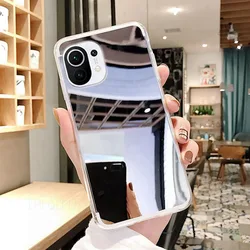 Makeup Mirror Bling Soft Silicone Phone Case - Stylish TPU Cover for Xiaomi 15 (Silver)