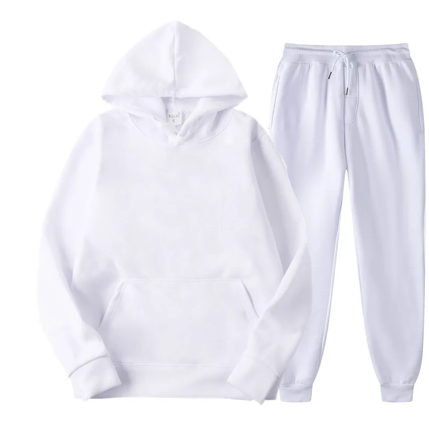 Sports Set Men's Sets Spring and Autumn Tracksuit Thin Fleece Sweatshirt and Pants Solid Color Hoodies With Hat Trousers Men Clothes
