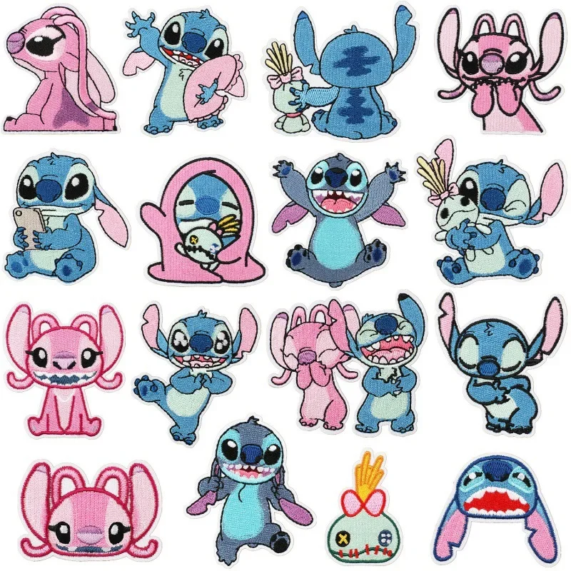 

Disney Lilo & Stitch Embroidered Patches Anime Iron-on Clothes Sewing Patch Thermal Stickers on Jackets Pants Decor Gift Cosplay