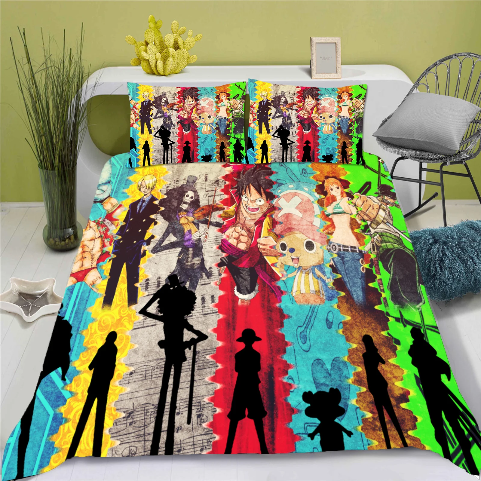 Description Picture 2 of itemMonkey D Luffy Quilt Cover, Cartoon Duvet, Cute Printing, Home Breathable, Children Bedding, Custom Made, Various Sizes Set