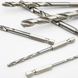 2/5PCS/Set 3/4/5/6/8/10mm HSS 4241 Twist Drill Bit 100mm Length With 6.35mm Quick Change Hex Shank For Wood Metal