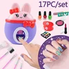 17Pcs/Set DIY Nail Printer Manicure Makeup Toys Kids Nail Art Kit Pretend Play Toys Set Gift For Girls Toys Nail Stamper Set 1