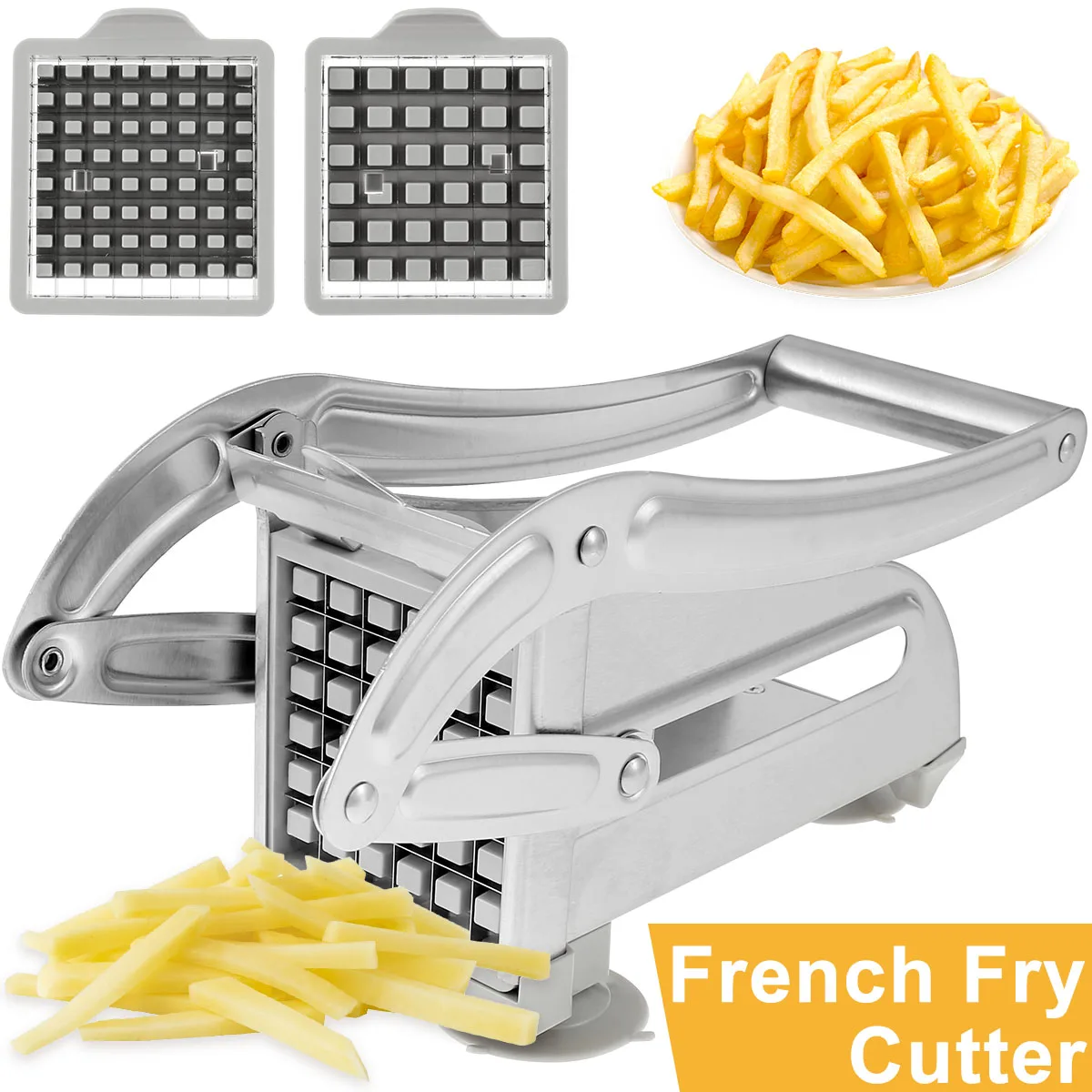 Potato Chipper Stainless Steel French Fry Cutter 36/46 Holes Blades Multifunction Potato Chip Cutter Onion vegetable cutter