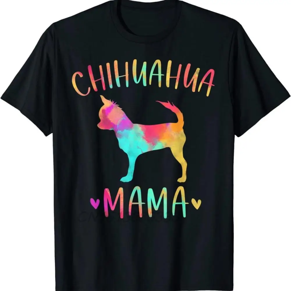 

Chihuahua Mama Colorful Chi-chi Dog Mom Women T-shirts Peace Love Boston Terrier Men Vintage Lover Dog Gifts Tee Shirts Cotton