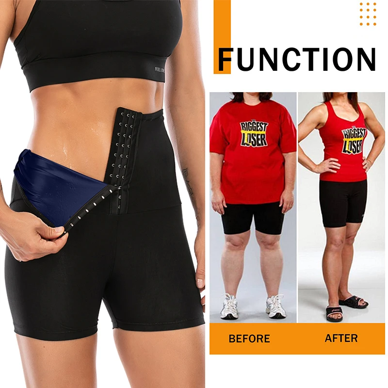 Sauna Sweat Short Pants Suits for Women High Waist Slimming Shorts Compression Thermo Neoprene Workout Body Shaper Thighs Pants