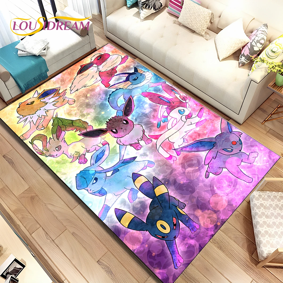 HD Cute Pikachu Cartoon Pokemon 3D Rug Carpet Living Room Bedroom Home Decor Non-slip Decoration Sofa Doormat Gift Kids