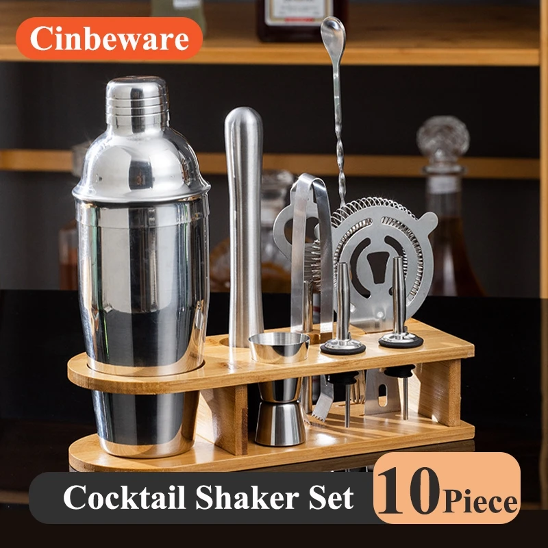 10piece Shaker Cocktail Set Drinks Bar Accessories Bartender Set Kit Barman  Alcoolic Drinks Household Utensils for Hospitality
