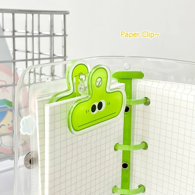 Binder Clips Paper Clips Metal Clamp Clips 4pcs Pack Multicolor Cute Face Acrylic Binder Clip Planner Clips Paper Clamp Office Decorative School Stationery