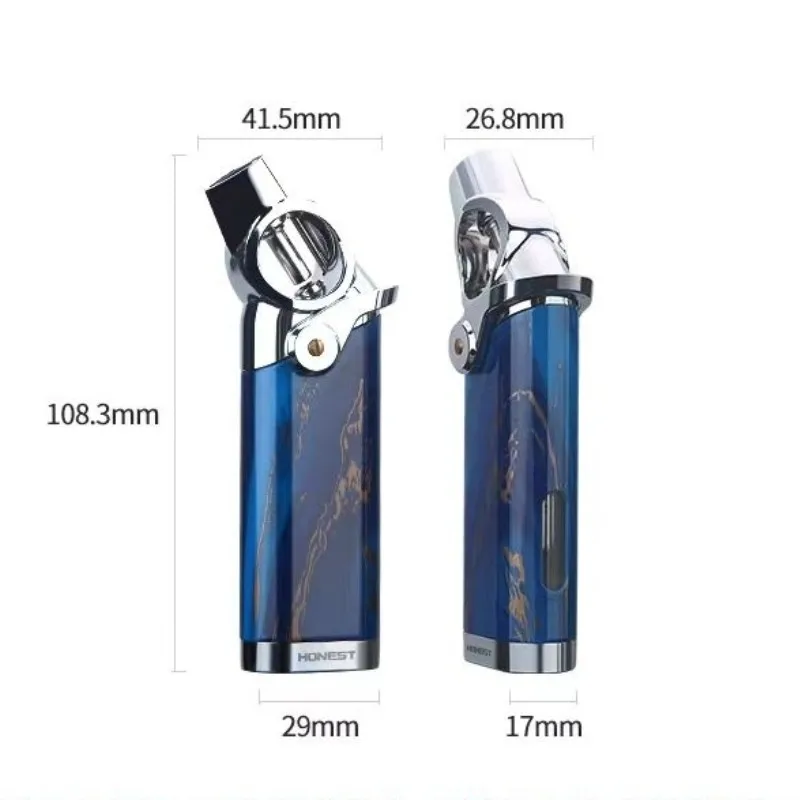 BBQ Lighter Butane Gas Lighter Cigarette Lighter Honest Lighter Visible Gas Metal Gun Lighter Windproof Travel Gear Outdoor BBQ Men's Cigar Ignition Smoking Gift