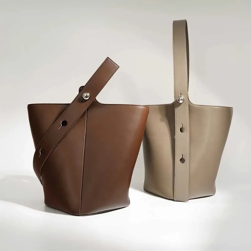 

Tote Bags Women's Large Capacity Bucket Bag Shoulder Crossbady Bolso Mujer Solid Color Bolsas New Trendy Vintage Handbags