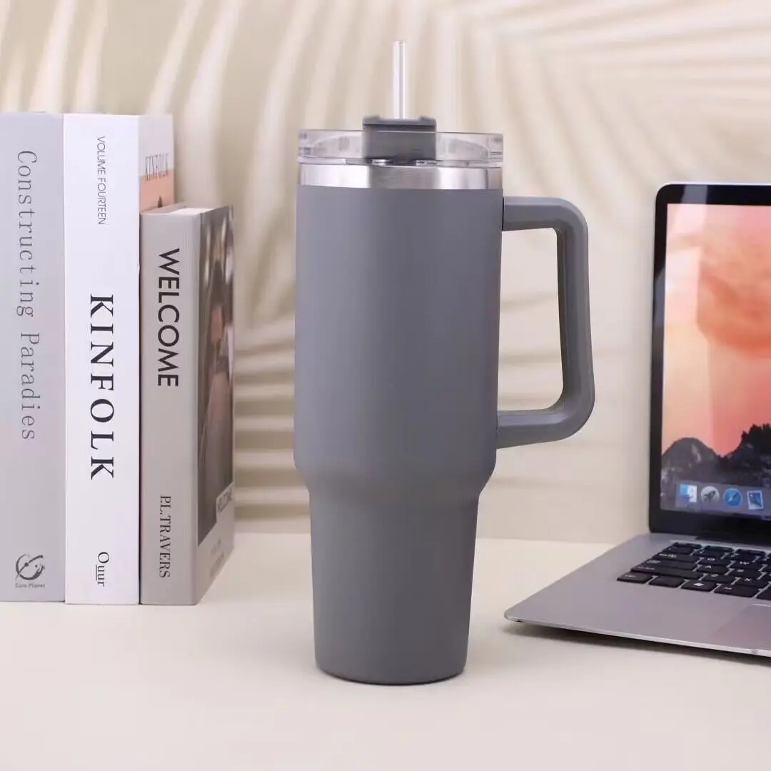 Cafe Insulated Tumbler Straw Stainless Steel Coffee Termos Cup In-Car Vacuum Flasks Portable Water Bottle 40oz Mug With Handle 17 S4baed763d87540f0ab376a8d28eb9859r
