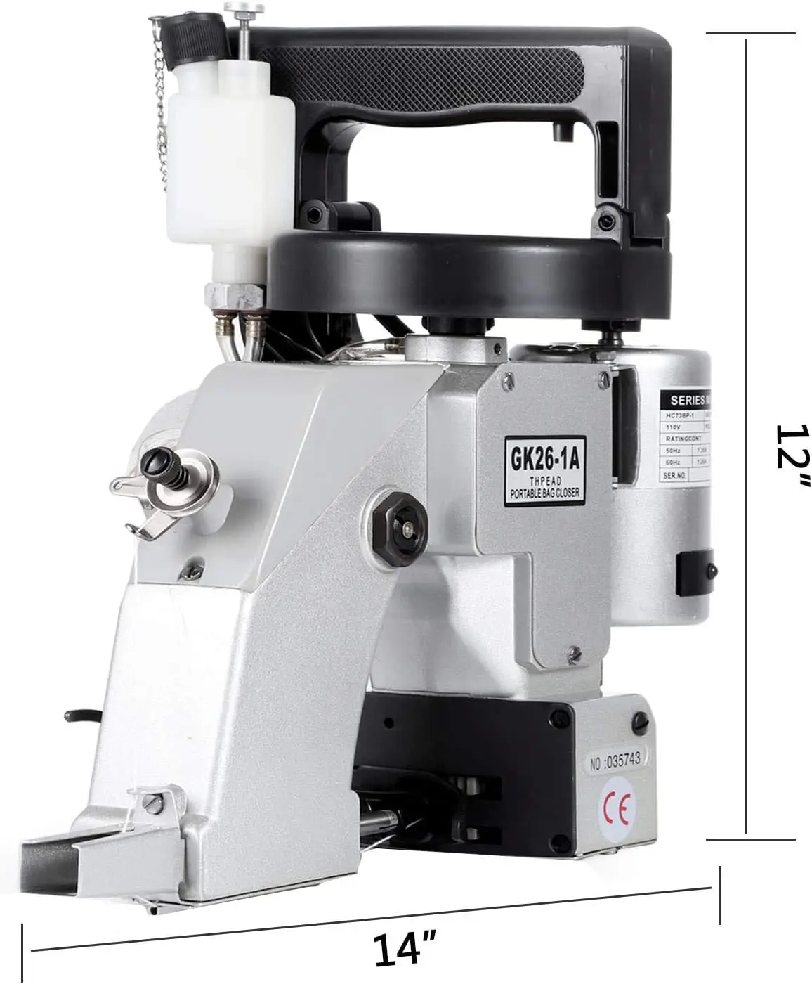 Vevor Bag Closer Machine 110V Portable Electric Sewing Machine 90W Bag Closer Stitching Automatic Oiling Woven Bag Packing 2
