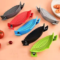 Crépine universelle à Clip en Silicone, passoire Anti-déversement, passoire alimentaire pour casseroles, casseroles et bols, passoire de Pot de cuisine 2