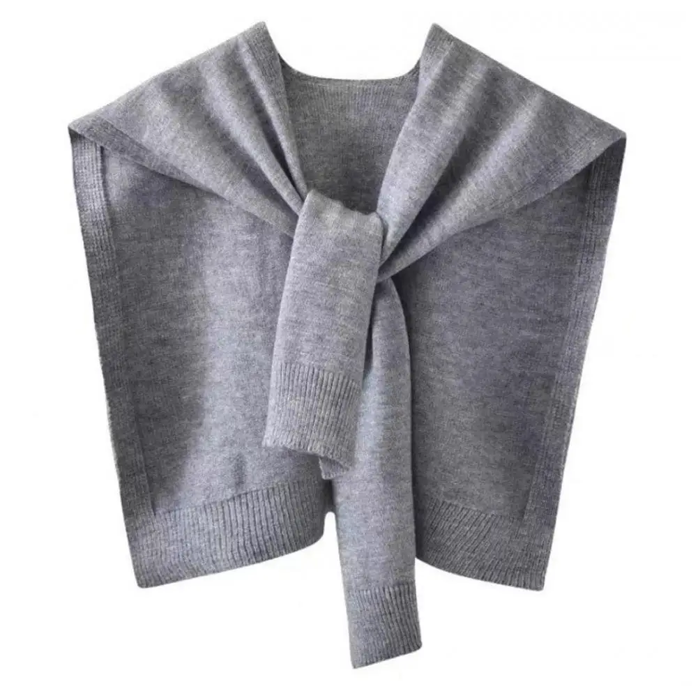Core Spun Yarn Knitted Shawl Women Colorful Thin Shawl Summer Knotted Fake Collar Scarf 6