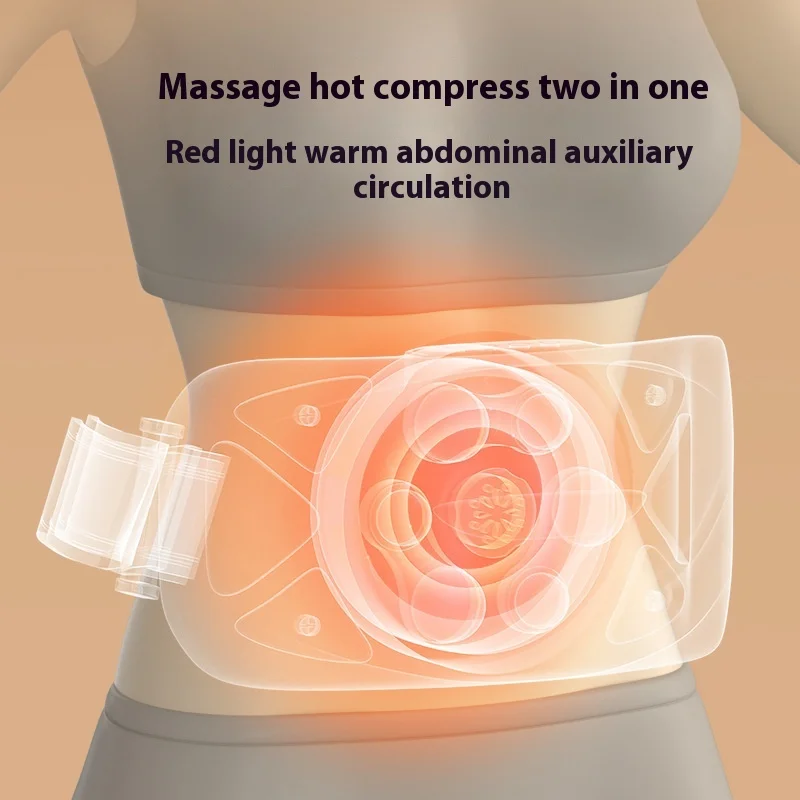 Automatic Heated Abdominal Massager Vibrating Recharge Wireless Massager Belt for Waist Back Warm Compress Slimming Massage Belt