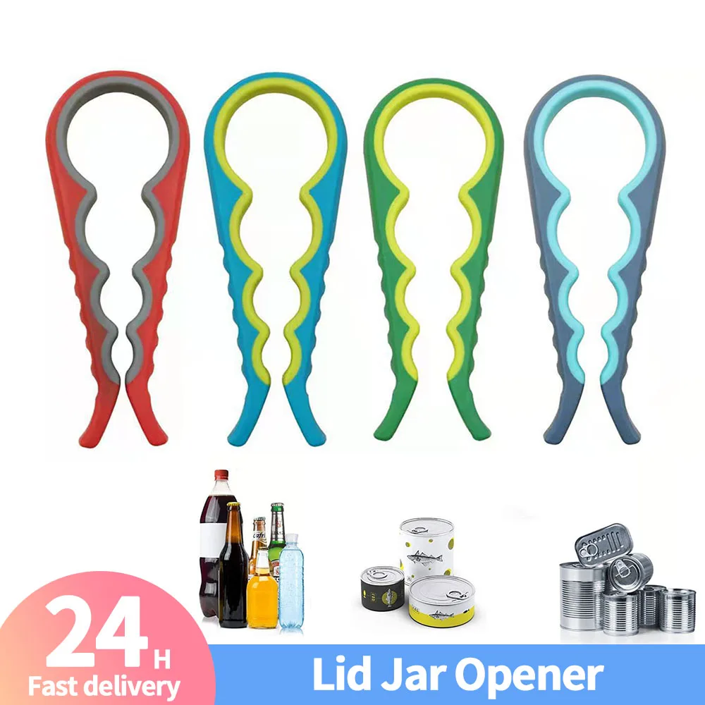 새로운 4 in 1 뚜껑 병따개 다기능 스크류 캡 병따개 수동 미끄럼 방지 트위스..