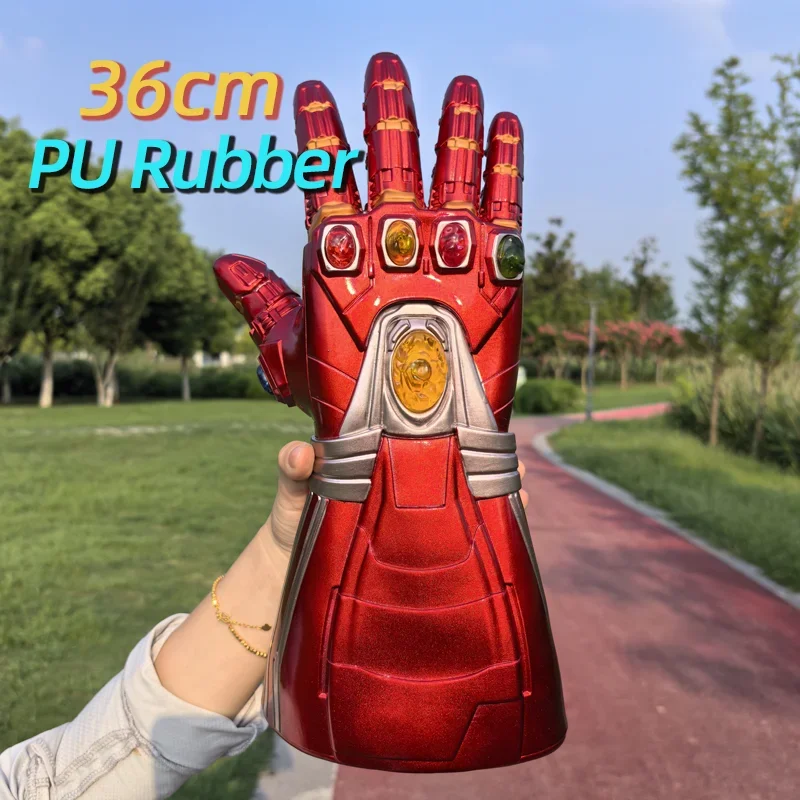 Superhero Gauntlet Golden Gloves with LED Light - Action Figure Cosplay Props and Halloween Gift