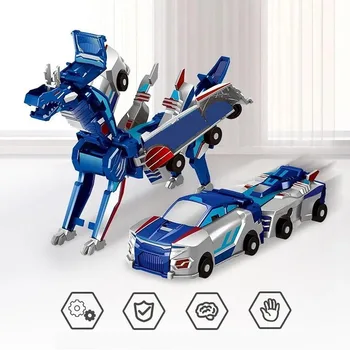 Unicorn Transformer : Magic Transformation Super Combination Car Toy 2 In 1 Kids Magnetic Collision Transforming Car Diy Toy 1