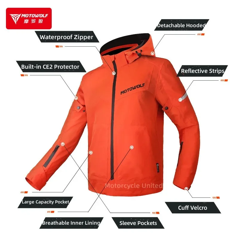 Motowolf CE 레벨 2 오토바이 자켓 남자 여름 방수 모토 크로스 자켓 통기성 모토 레이싱 자켓 의류 경량