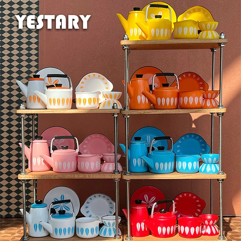 

YESTARY Miniature Dollhouse Kitchen Accessories For 1/6 Bjd Dollhouse Tea Set Miniature Tableware 7pcs For Blythe Ob24 Furniture