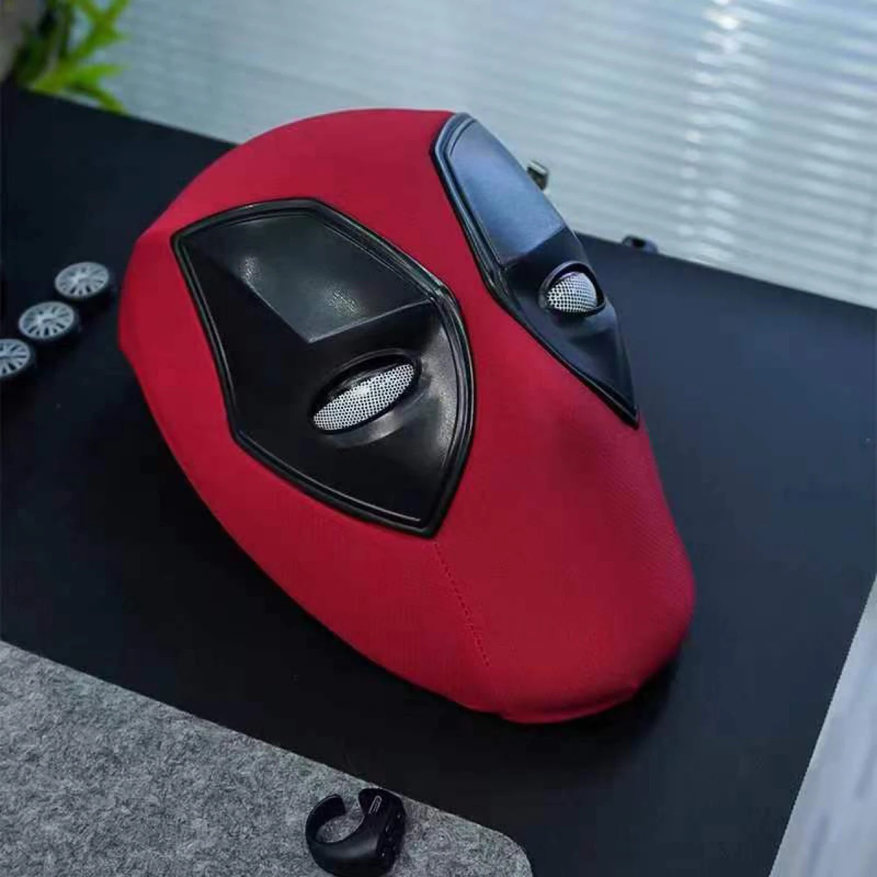 Deadpool Cosplay Mask Mobile Eye Electronic Deadpool Mascara Desktop Decoration 1:1 Remote Control Adult XMAS Birthday Gift For superhero costume men cosplay costume