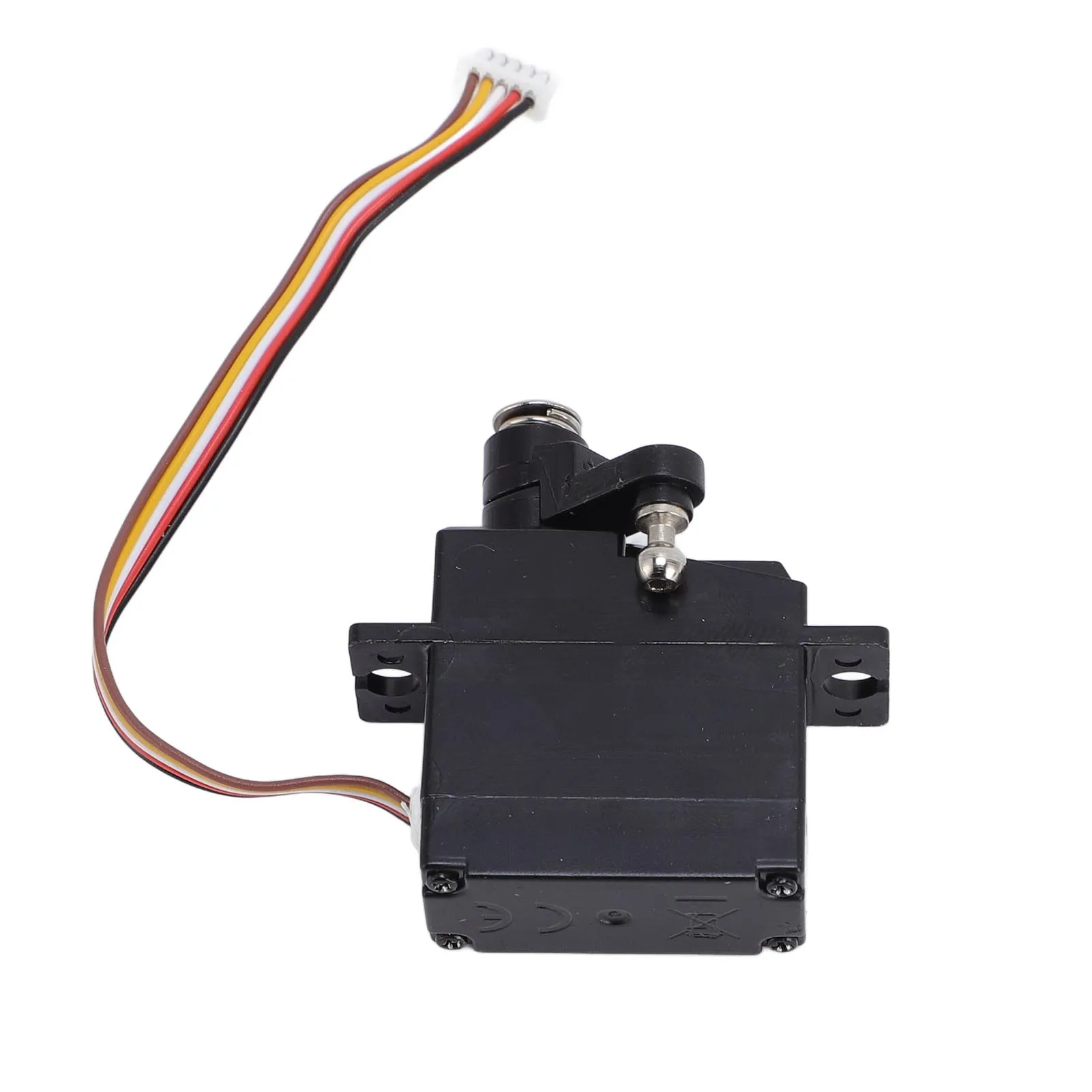 Servomoteur RC 5 fils pour voiture 1/18, compatible HS18301 à HS18314, installé sur un châssis miniature.