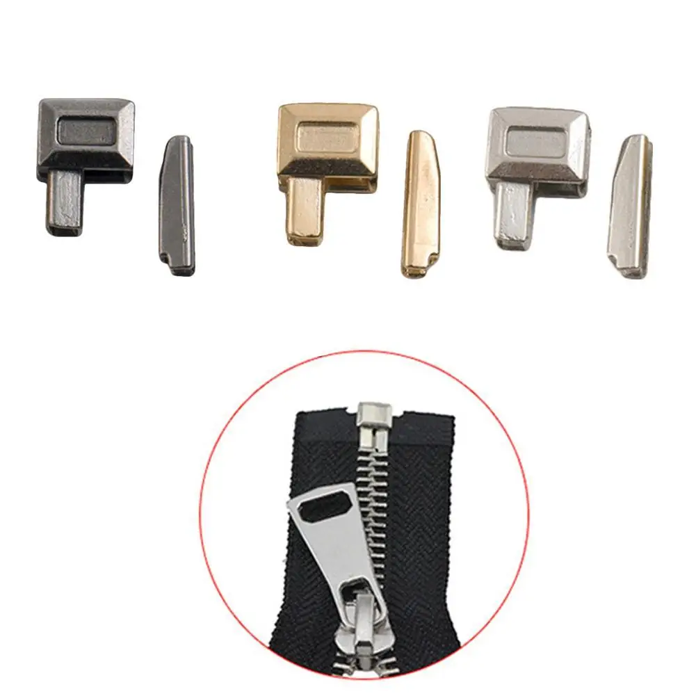 Zipper Repair Kit 10 Sets Zinc Alloy Repair Zipper Stopper Open End Zipper Stopper DIY Sewing Accessories For Clothes
