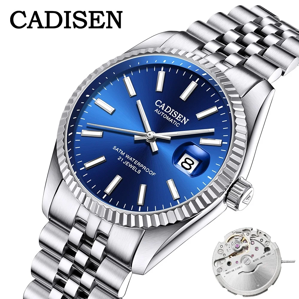 CADISEN Men Mechanical Watch Top Brand Luxury Automatic Watch Business Stainless Steel Waterproof Watch Men relogio masculino