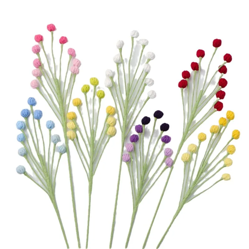 1pc Handmade Flower Arrangement Bouquet Crocheted Imitation Living&Study Room Decora Bouquet Finished Flower Accessories