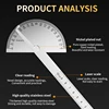 LUXIANZI Stainless Steel Protractor Angle Ruler 180 Degree Guage Woodworking Carpentry Tool Measuring Angle Meter Goniometer 2