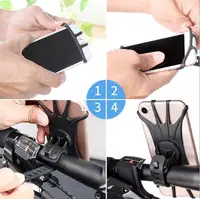Universal Motorcycle Bicycle Shockproof Silicone Mount Phone Holder Stand Riding Cycling MTB Bike Phone DVR GPS Support Bracket - Image 4