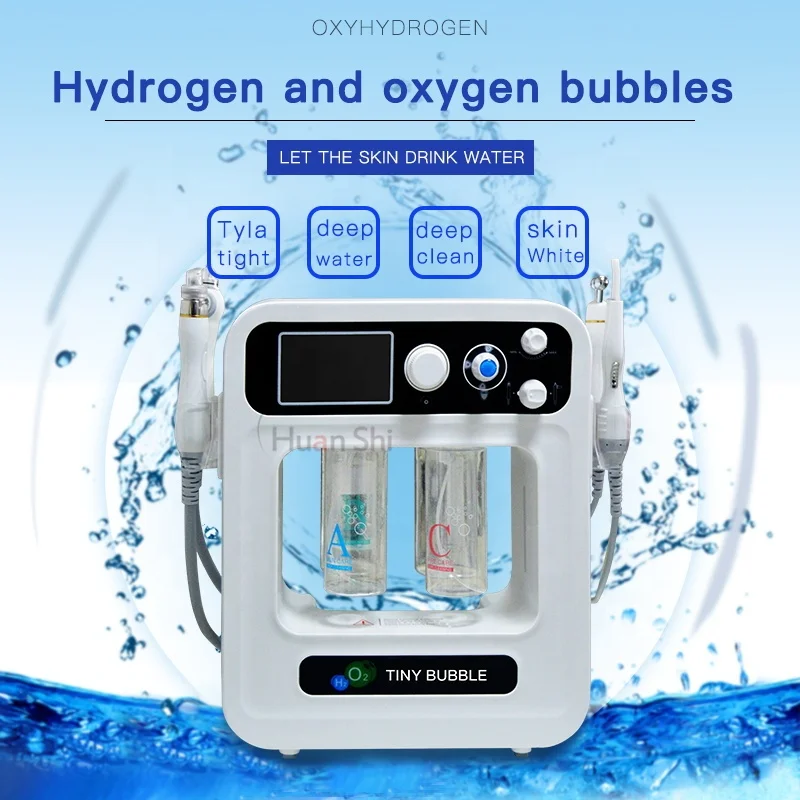 Aqua Oxygen Bubble Jet Peeler 4 in 1 H2O2 Hydra Beauty Skin Multi-Functional Water Oxygen Facial Machine Aqua Peeling Anti Aging