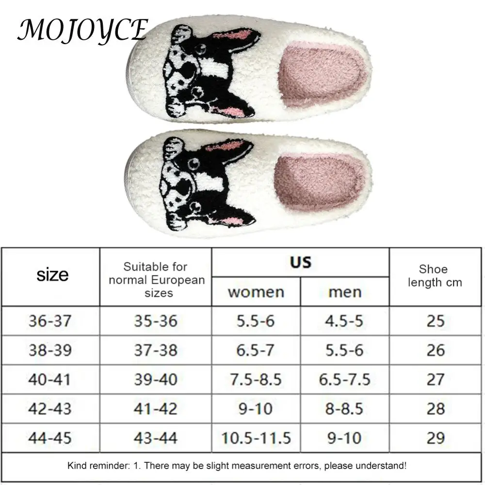 Plush Bulldog Slippers Kawaii Furry Slippers Non-Slip Soft Cloud Slippers Comfortable Fluffy Dog Slippers for Bedroom Indoor 6