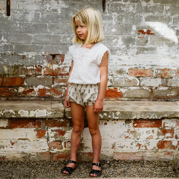 Baby Girl Summer Toddler Girls Bloomers Cotton Linen Loose Fresh Style Shorts Ruffle Flower LCC